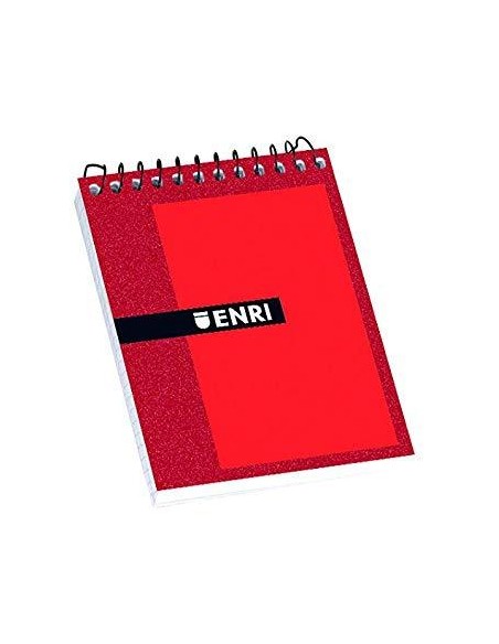 ENRI BLOC ESPIRAL 80 HOJAS 4X4 TAPAS DURAS 8º APAISADO COLOR ROJO -10U-
